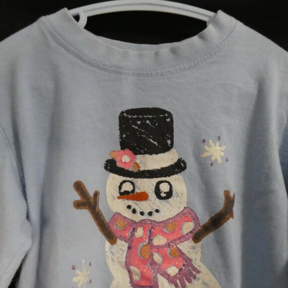TANGERINE | size 3 | Light Blue Snowman Long Sleeve Top - Picture 5 of 15